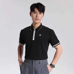 Men's T-Shirts Summer Men Short-slved T-shirt Sports Shirt New Simple Quick-drying Breathable Elastic Business Top for Male Y240506