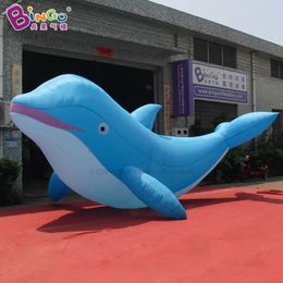 8m long (26ft) Direct Advertising Inflatable Cartoon Dolphin Balloons Ocean Animal Models For Event Party Decoration With Air Blower Toys Sports