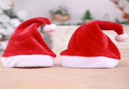 Fashion Adult kids Christmas Santa Hat Soft Red Plush Party Beanie Hat Classic Party Xmas Costume Christmas Decoration Gift dc8159503067