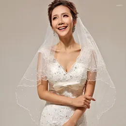 Bridal Veils White Ivory One Layers Wedding Simple Beaded Short Women
