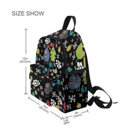 Backpacks New black Schoolbag Cute Monsters And Christmas Print Backpack kids Kindergarten Student Cartoon Girls Childrens bag Waterproof