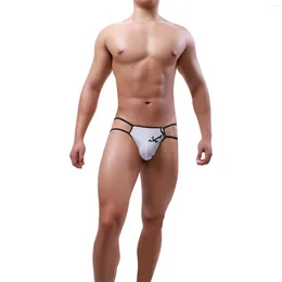 Underpants Men Pringted Thong Lingerie Sexy String Suspender Panties Low Waist Brief Cool