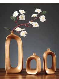 Vases Out Accessories Furnishings Home Flower Ceramic Modern Arrangement Abstract Vase Decoration Handicraft Oval Hollow