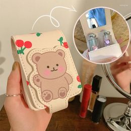 Storage Bags 1PC Mini Mirrow Makeup Bag Portable Lipsticks Cases Cute Bear Cosmetic For Keys Eye Shadow Girl Sundries Organiser