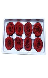 8PcsBox High Quality Preserved Flowers Flower Immortal Rose 45cm Diameter Mothers Day Gift Eternal Life Flower Material Gift B1530627