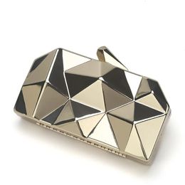 Gold Acrylic Box Geometric Evening Bag Clutch Bags Elegent Chain Women Handbag for Party Shoulder WeddingDatingParty 240430