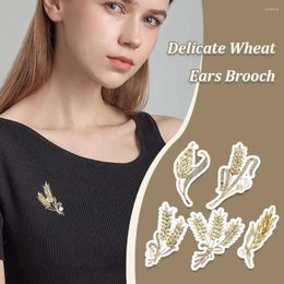 Brooches Wheat Bouquet Brooch Rhinestone Pin Pearl Jacket Suit Lapel Badge Jewellery Gift For Women Wife Q9S2