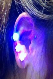 Christmas Party Light Up CZ Crystal Earrings Men Women kids LED Luminous Stud Flash Earrings Festive Event Props Gift9865867