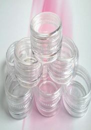200pcs 5gml transparent small round bottle with lid jars pot container clear plastic sample container for nail art storage6284640
