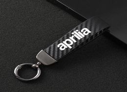 Keychains Fashion Motorcycle Carbon Fiber Leather Rope Keychain Key Ring For Aprilia APR GPR RS RS4 RSV4 Tuono V49085105