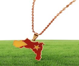 Ethiopia Tigray Region Map Flag Pendant Necklaces African Jewellery For Women Men8192818