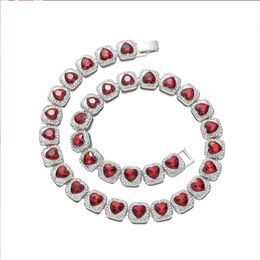 Custom High Fashion Jewelry Sier Tennis Necklace 12Mm Moissanite Diamond Tennis Chain Bracelet