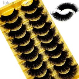 False Eyelashes New 10 pairs of fake eyelashes 6D super fluffy Wispy artificial mink eyelashes cat eye effect dramatic eyelash extension makeup d240508