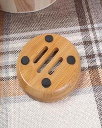 Round Soap Dish Ecofriendly Natural Bamboo Handmade Mini Bathroom Soap Rack 8x8cm Other Bath Toilet Supplies C0613G039909120