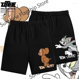 Shorts Tom Jerry Cartoon Sports Pants Pure Grey Black Summer Casual Cotton For Child's Boys And Girls Large Size