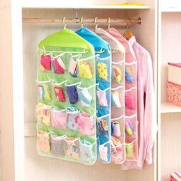 Storage Bags Hanger 16 Pocket Hanging Over The Door Socks Bag Collection Box Jewellery Organiser Earring Rings Bracelets