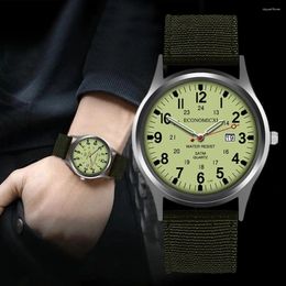 Wristwatches Fashion Mens Watches Luminous Hands Clock Luxury Military Sports Calendar Quartz Wristwatch Men Casual Nylon Watch Reloj Hombre