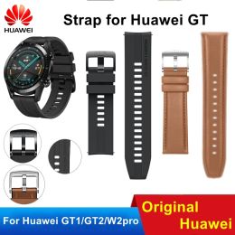 Accessories Original Huawei GT2 46mm FKM Rubber Watch Band 22mm Huawei Genuine Leather strap GT Stainless Steel Milanese Wacth Strap