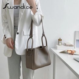 Bag Bucket Shoulder Bags Elegant Baguette Tote Handbags Women Female Ladies Girls Simple Fashion Casual Chic Trend 2024