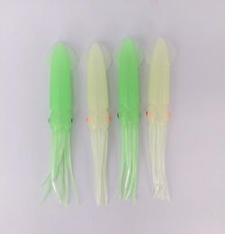 30pcslot 43 Inch B2 Fishing Soft Plastic Octopus Squid Bodies Luminous Light Green Lures Glow In Dark8269310