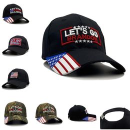 Party Hats LET'S GO BRANDON Slogans Embroidered Baseball Cap sun Caps Strapback duck tongue hat LT961