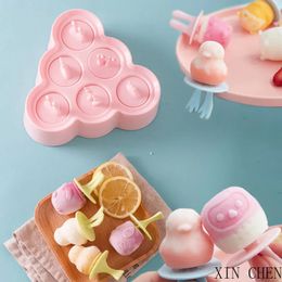 6 Holes Creative Animals Ice Cream Maker Popsicle Silicone Mould Food Grade Mold 240508