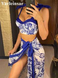 Women's Swimwear S-XL womens swimsuit with leather print high waisted bikini womens swimsuit three piece bikini set bathroom swimsuit V4613 WX