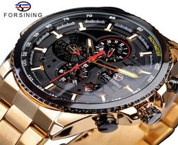 Forsining 2019 Classic Black Golden Clock Male Steampunk Sport Series Complete Calendar Men039s Automatic Watches Top Brand Lux5961513