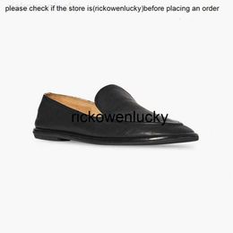 designer shoes Small The row soft and comfortable leather single shoe French round head flat sole with Lefu shoes for women 52M7