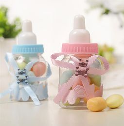 24pcs Girl Boy Baby Shower Decorations Chocolate Candy Bottle Baptism Favours Box Mini Feeding Bottles Birthday Party Gift8892902