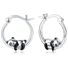 Hoop Earrings VENTFILLE Silver Colour Panda Earring For Women Girl Gift Lovely Cartoon Animal Jewellery Drop Wholesale