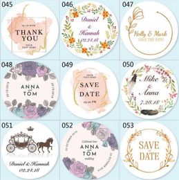 100ps Custom Sticker Customised Wedding Stickers Invitations Seals Candy Favours Gift Boxes Labels On White Adhesive 210610246J8261052