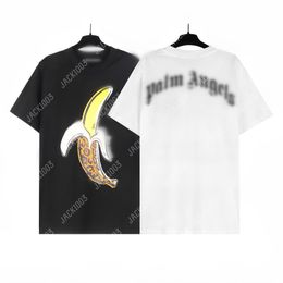 Palm 24SS Summer Letter Printing Leopard Banana Logo T Shirt Boyfriend Gift Loose Oversized Hip Hop Unisex Short Sleeve Lovers Style Tees Angels 2211 DPL