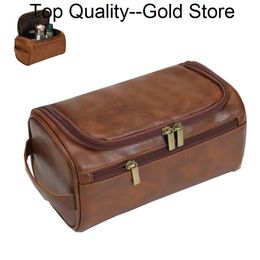 Vintage Men Luxury Toiletry Bag Travel Necessary Business Cosmetic Makeup Cases Male Hanging Storage Organiser Wash Bags 240504