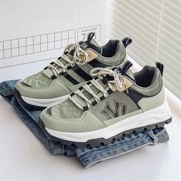 Casual Shoes 2024 Chunky Sneakers Plus Size Mens Retro Running Fashion Leather/Fabric Upper Height Increased Platform