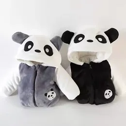 Jackets Autumn Winter Warm Baby Boys Jacket Cute Panda Plush Coats For Girl Hooded Outwear Christmas Birthday Party Born Clothes