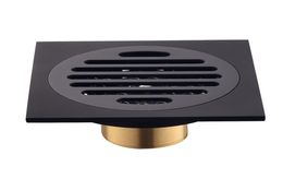 Modern Pure Black Invisible Shower Floor Drain Bathroom Balcony Use Brass Material Rapid Drainage Tile Insert Square Drains 609 R1338839