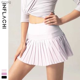 Skirts Summer Sports Fitness Summer Tennis Skirts Women Outdoor Badminton Outfits with Liner Pleated Active Skort Active Ruffle Y240508