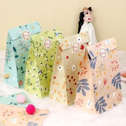 Gift Wrap 12pcs Floral Party Favour Bags Watercolour Flowers Paper Goodie Candy Treat With Thank You Stickers For Wedding