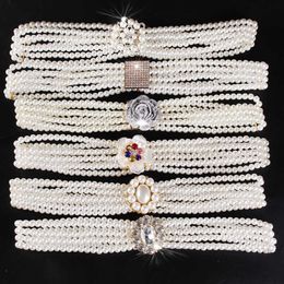 Top Selling Pearl Belt for Women Crystal Sashes Wedding Bridal Belt Designer Sexy Bridesmaid Dress Girl Waist Chain 316L
