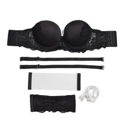 Bras Ladies Women39s Invisible Straps Sexy Bra Halter Plunge Strapless Push Up Cup Underwire Padded Lace Bralette Lingerie2198696