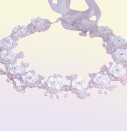 Bridal Wedding Hair Accessories Ornaments Flower Girl Headband Crown for Girls Birthday Crystal Tiara Floral Jewellery Headpiece Y205545272