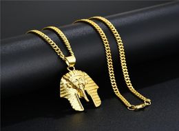High Quality Fashion Hip Hop Jewellery Men Pharaoh Pendant Necklace Personality Street 60cm Long Chains Punk Necklaces For Mens Gift6907143