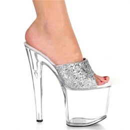 Rncksi 2024 summer sweet flower ultra high heel platform clear crystal wedding shoes Heightening shoes size34-46