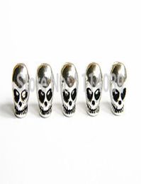 50pcs Metal Skull Beads For Paracord Bracelets Lanyards Metal Skull For Paracord Bracelet Knife LanyardsSilver Plated3809622