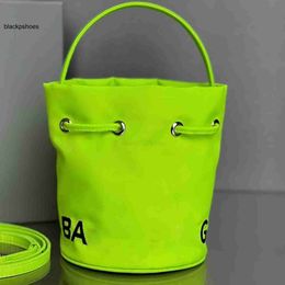 Balencig Le Cagole Drawstring In Xs Bucket Bag bag Black Recycled Wheel Sport Nylon White Embroidered Shape Handbags Adjustable Crossbody Strap Luxury Designe 1HNX