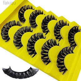 False Eyelashes 5 pairs of DD curled Russian false eyelashes 3D mink fur eyelashes reusable fluffy false eyelash extensions d240508