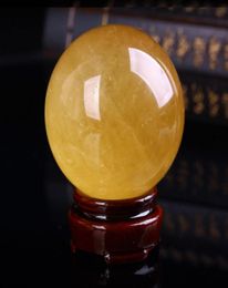 40mm Natural Citrine Calcite Quartz Crystal Sphere Ball Healing Gemston Home Decor7641683