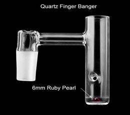 New Style Smoking Quartz Finger Banger Finger As Cap with Ruby Pearl 10mm 14mm 18mm Male Female Nails For Water Bong Dab Rigs8514356