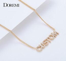 DOREMI Crystal Pendant Letters Necklace for Women Custom Jewellery Custom Name Necklaces Numbers Personalised Zirconia Pendant4824700